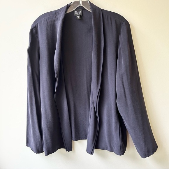 Eileen Fisher silk drape shawl collar blazer - Picture 7 of 10